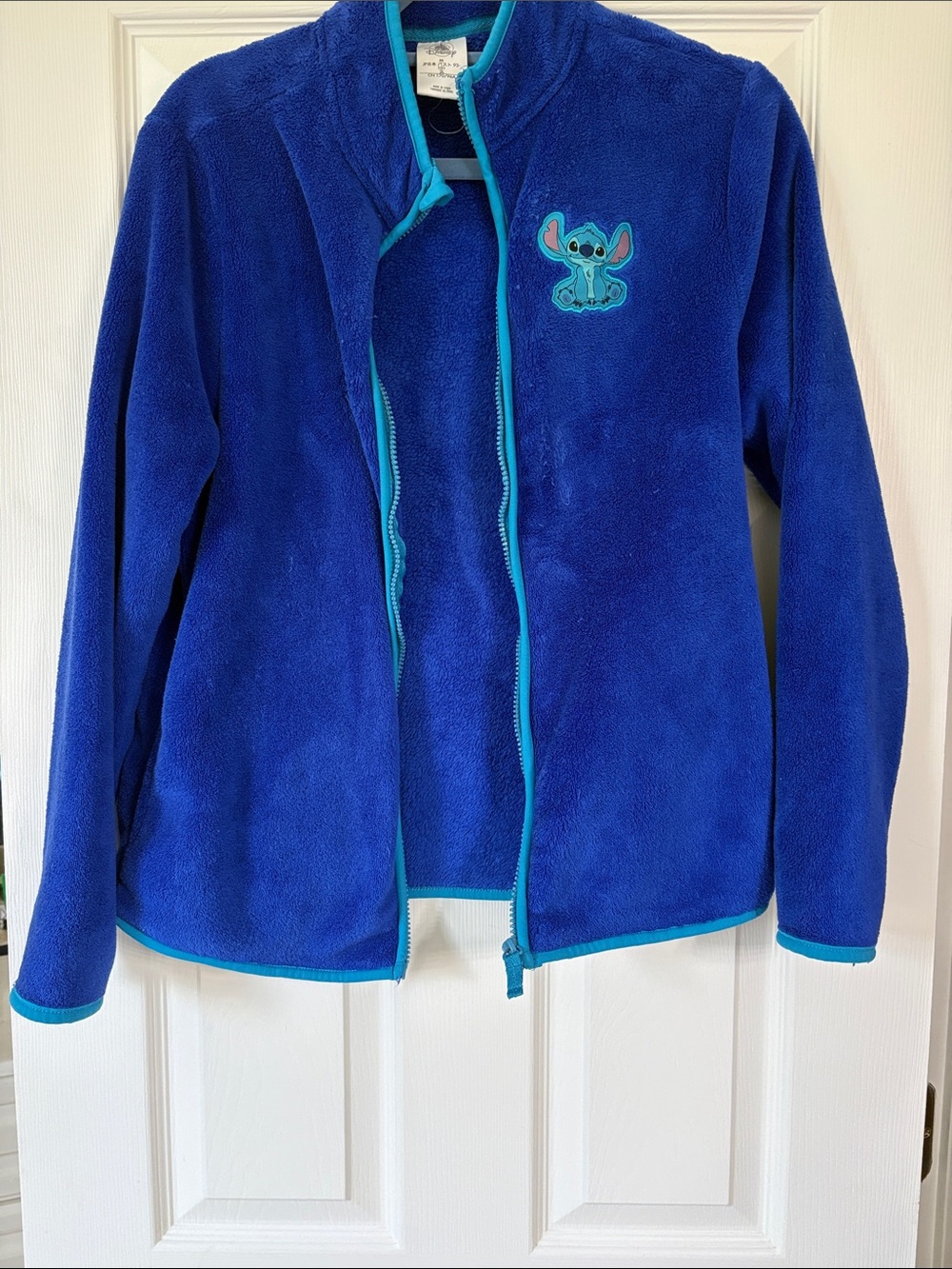 Disney Blue Stitch Fleece Jacket with Teal Trim